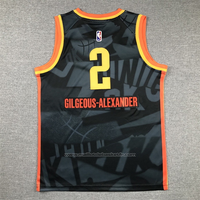 Maillot Enfant Oklahoma City Thunder Shai-gilgeous Alexander #2 Ville 2023-24 Noir